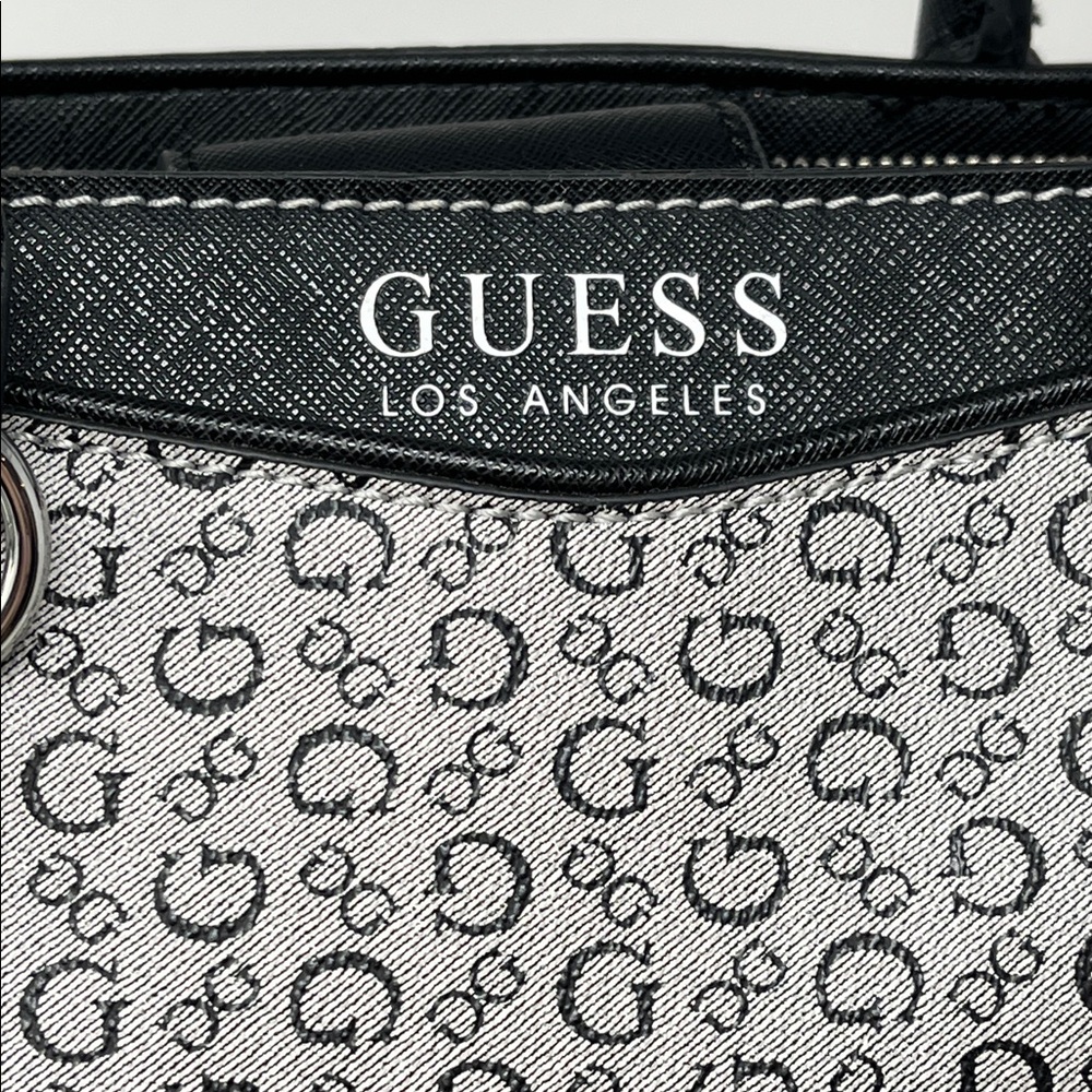 GUESS Los Angeles Logo Print Gray and Black Designer Bag - Picture 2 of 8